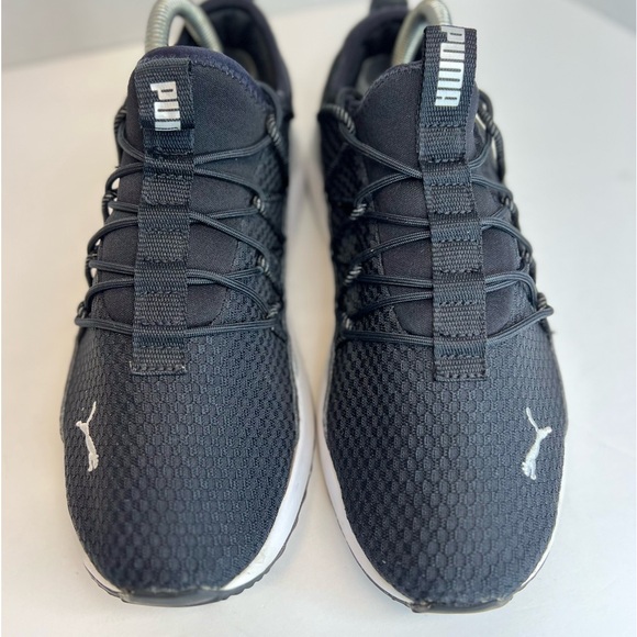 PUMA Pacer Next Cage Womens Black-White Knit Athletic Running Shoes Sz 8.5M Nice - Picture 3 of 16